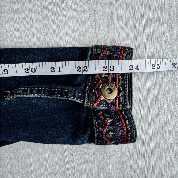 VTG TATIENNE Embroidered Rhinestone Jean Jacket S Medium Wash Trucker Stretch - Picture 12 of 14